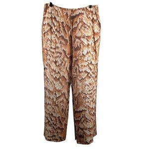 Nanushka Womens Tabbie Snakeprint Pants sz L Lightweight Orange Elegant Modern
